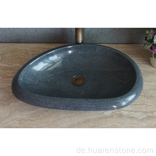 G654 dunkelgraue ovale Spüle aus Granit